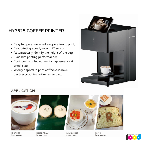 Características de la impresora artística de café HY3525