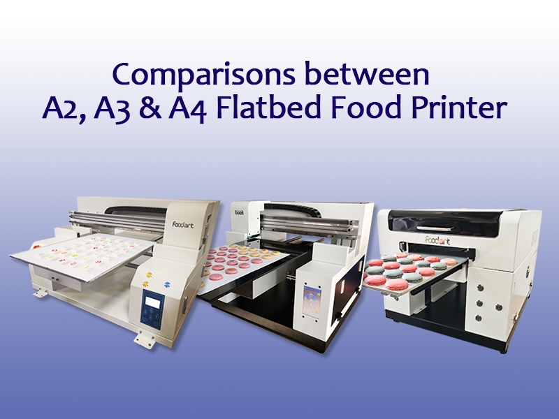 comparaciones entre impresoras de alimentos de cama plana A2, A3, A4